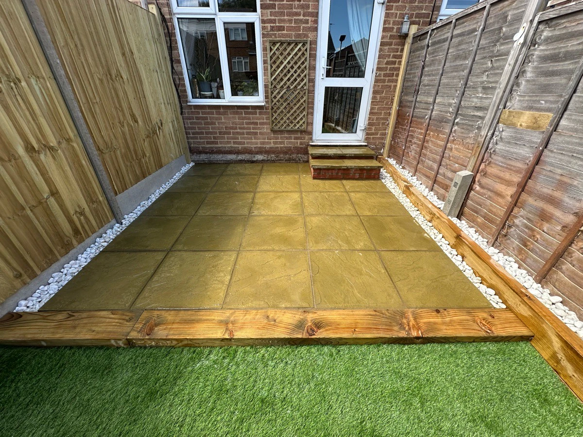Renewed external garden and access area