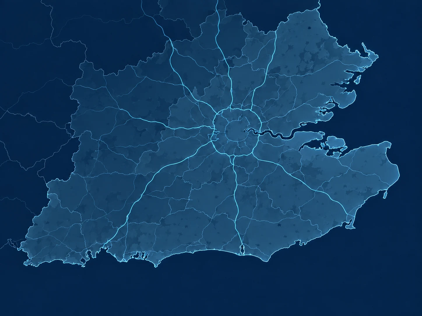 Map of London and the South East